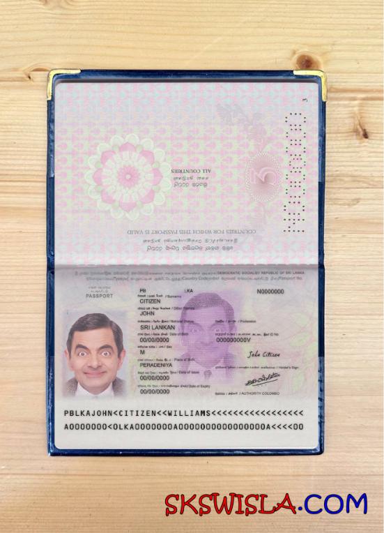 Sri Lanka paszport wersja 2 fotowygląd, skan i fotorealistyczny snapshot, 2 w 1